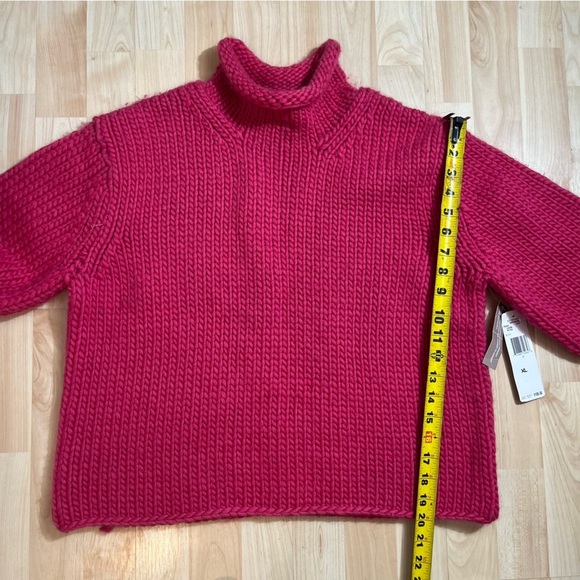 Jones New York Vintage Womens Pink Chunky Knit Oversized Turtleneck NWT Size XL - Picture 2 of 6